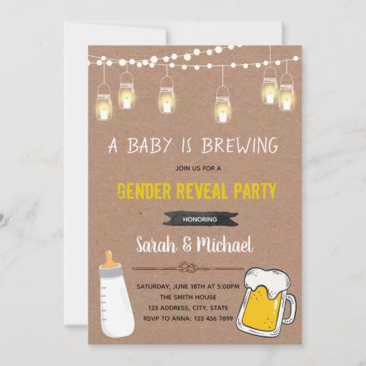 Neutral ein Baby für Geschlecht ist eine Einladung (Vorderseite)