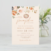 Neutral eine kleine Pumpkin Fall Baby Dusche Einladung (Stehend Vorderseite)