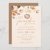 Neutral eine kleine Pumpkin Fall Baby Dusche Einladung (Vorne/Hinten)