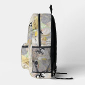 Neutral Elegant Abstract Collage Design Bedruckter Rucksack (Rechts)