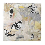 Neutral Elegant Abstract Collage Design Fliese (Vorderseite)