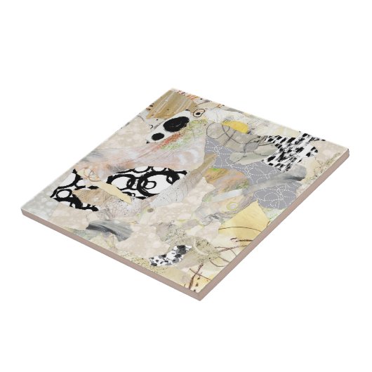 Neutral Elegant Abstract Collage Design Fliese (Seite)