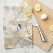 Neutral Elegant Abstract Collage Design Geschirrtuch (Viertel Falte)