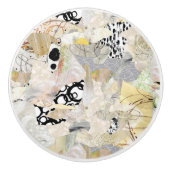 Neutral Elegant Abstract Collage Design Keramikknauf (Vorderseite)