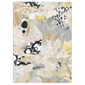 Neutral Elegant Abstract Collage Design Klemmbrett (Rückseite)