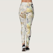 Neutral Elegant Abstract Collage Design Leggings (Rückseite)