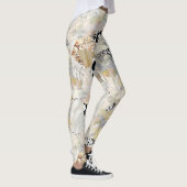 Neutral Elegant Abstract Collage Design Leggings (Rechts)