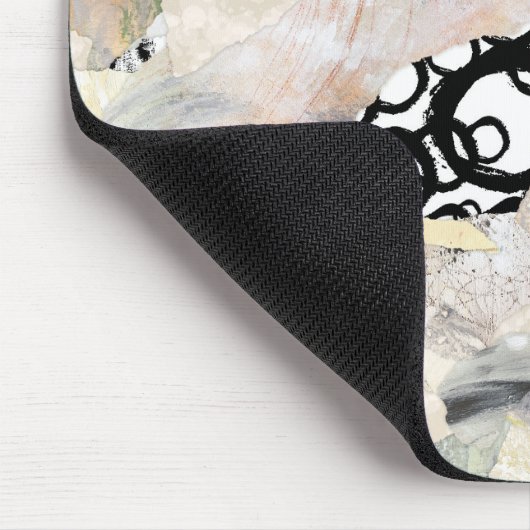 Neutral Elegant Abstract Collage Design Mousepad (Ecke)