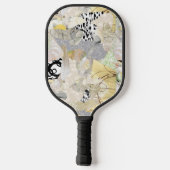 Neutral Elegant Abstract Collage Design Pickleball Schläger (Rückseite)