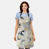 Neutral Elegant Abstract Collage Design Schürze (Getragen)