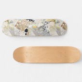 Neutral Elegant Abstract Collage Design Skateboard (Horizontal)