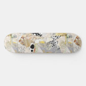 Neutral Elegant Abstract Collage Design Skateboard (Horizontal)