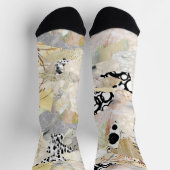 Neutral Elegant Abstract Collage Design Socken (Oben)