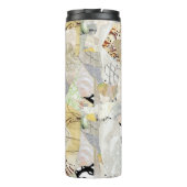 Neutral Elegant Abstract Collage Design Thermosbecher (Rückseite)