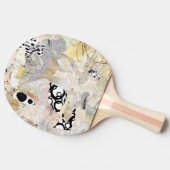Neutral Elegant Abstract Collage Design Tischtennis Schläger (Seitenansicht)