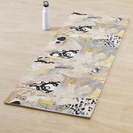 Neutral Elegant Abstract Collage Design Yogamatte