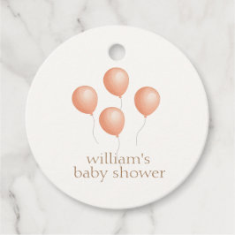 Neutral Elegant Boho Balloon Baby Shower Geschenkanhänger