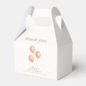 Neutral Elegant Boho Balloon Baby Shower Geschenkschachtel (Rückseite)