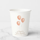 Neutral Elegant Boho Balloon Baby Shower Pappbecher (Rückseite)