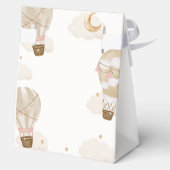 Neutral Elegant Boho Hot Air Ballon Babydusche Geschenkschachtel (Rückseite)