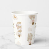 Neutral Elegant Boho Hot Air Ballon Babydusche Pappbecher (Rechts)