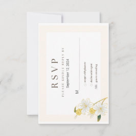 Neutral Elegant Floral Wedding RSVP  Karte