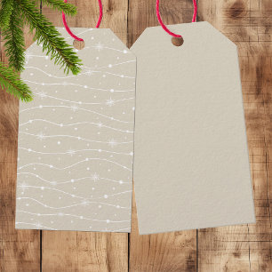 Neutral Elegant Ivory White - Schneeflocken Gesche Geschenkanhänger