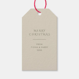Neutral Elegant Ivory White - Weihnachts-Geschenk- Geschenkanhänger