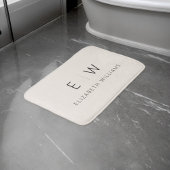 Neutral Elegant Moderner Minimalistischer Monogram Badematte
