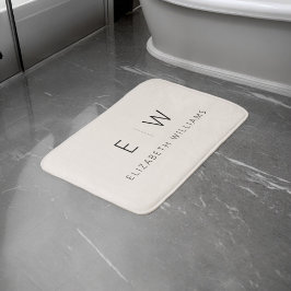 Neutral Elegant Moderner Minimalistischer Monogram Badematte