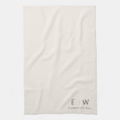 Neutral Elegant Moderner Minimalistischer Monogram Geschirrtuch (Vertikal)