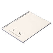 Neutral Elegant Moderner Minimalistischer Monogram Notizblock (Linke Seite)