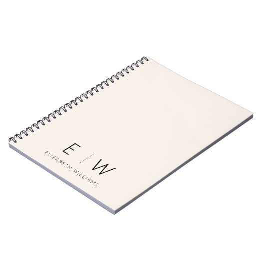 Neutral Elegant Moderner Minimalistischer Monogram Notizblock (Linke Seite)