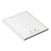 Neutral Elegant Moderner Minimalistischer Monogram Notizblock (angewinkelt)