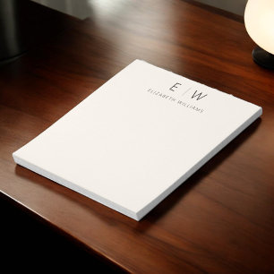 Neutral Elegant Moderner Minimalistischer Monogram Notizblock