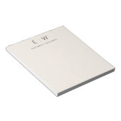 Neutral Elegant Moderner Minimalistischer Monogram Notizblock (angewinkelt)