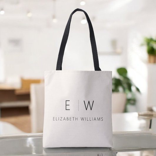 Neutral Elegant Moderner Minimalistischer Monogram Tasche