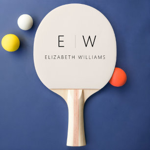 Neutral Elegant Moderner Minimalistischer Monogram Tischtennis Schläger