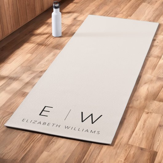 Neutral Elegant Moderner Minimalistischer Monogram Yogamatte