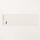 Neutral Elegant Moderner Minimalistischer Monogram Yogamatte (Vorderseite (Horizontal))