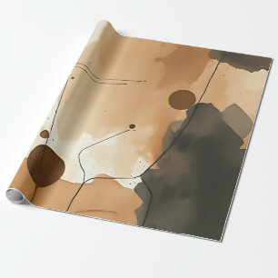 Neutral erdige Abstrakte Schichten Geschenkpapier