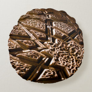 Neutral erthy Brown Stars Rundes Kissen