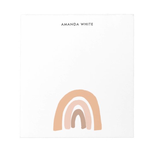 Neutral erthy Pastel Rainbow Notizblock (Vorderseite)