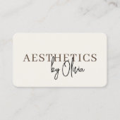 Neutral Esthetician Skincare QR Code Professional Visitenkarte (Vorderseite)