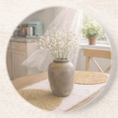  Neutral Farmhouse Floral Coasters Getränkeuntersetzer (Vorne)
