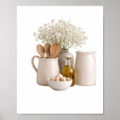 Neutral Farmhouse Kitchen Still Life Frame Ready Poster (Vorne)