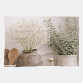 Neutral Farmhouse Kitchen Towel Wildflower Floral Geschirrtuch