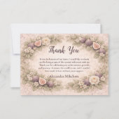 Neutral Fig Floral 1st Birthday Dankeskarte (Vorderseite)