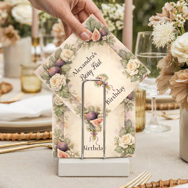 Neutral Fig Floral 1st Birthday Serviette