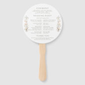 Neutral Floral Blush Monogram Wedding Program Fächer (Rückseite)